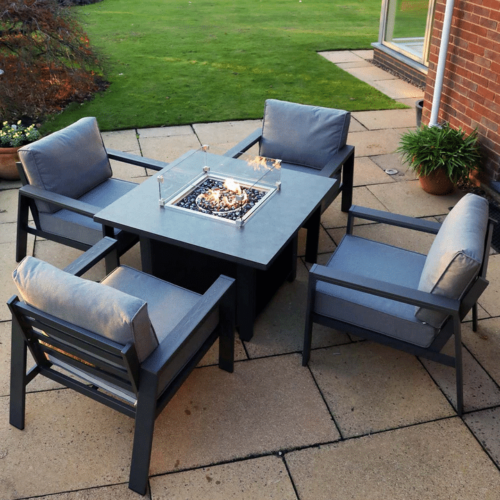 Supremo Melbury Square 4 Seat Fire Pit Set