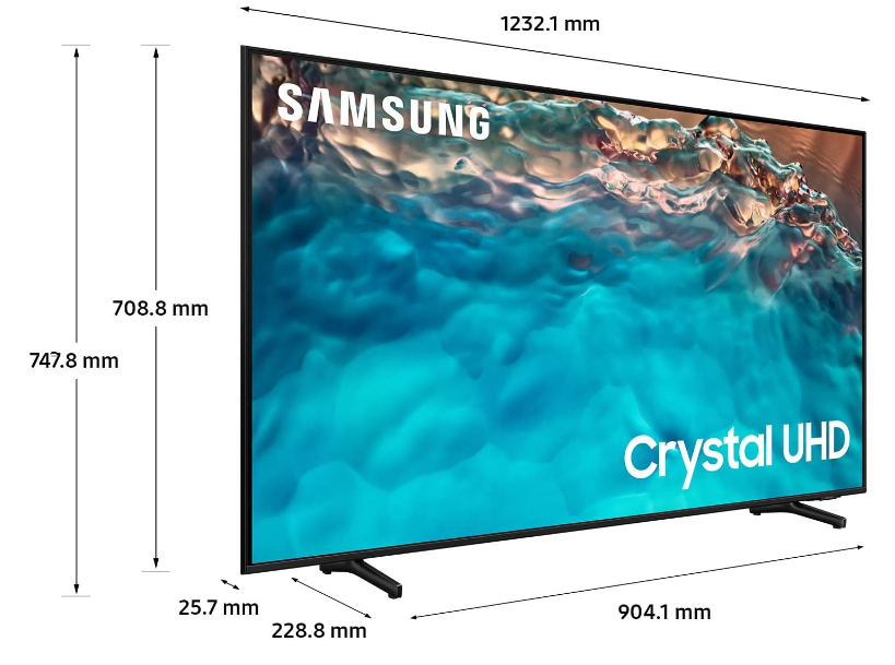 NEW 55 Inch BU8000 UHD Crystal 4K Smart TV (2022) - Airslim Design With Alexa & Smart TV Streaming Built In, Object Tracking Sound, Contrast Enhancer, Boundless Screen & Adjustable Stand