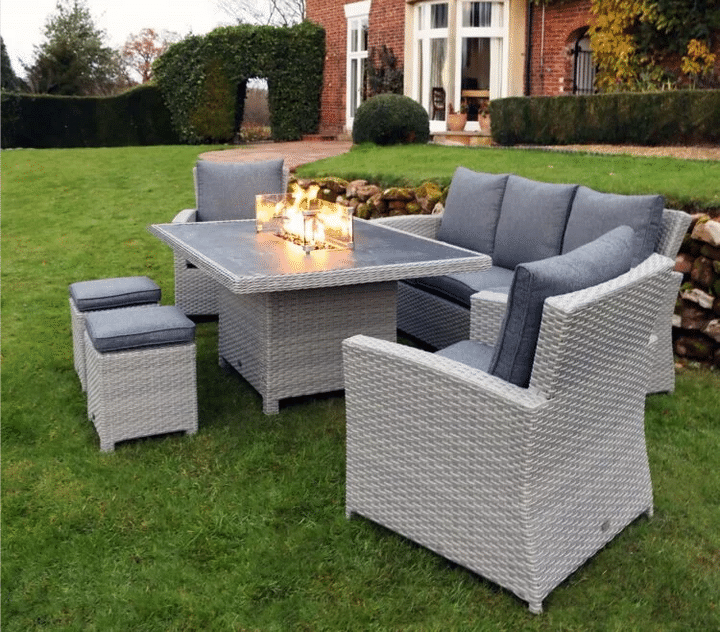 Supremo Catalan Lounge Dining Firepit Set