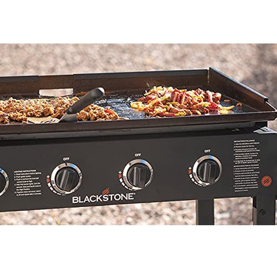 Blackstone 1554 Cooking 4 Burner Flat Top Gas Grill Propane Fuelled Restaurant Grade Professional 36” Outdoor Griddle Station with Side Shelf, 36 Inch, Black