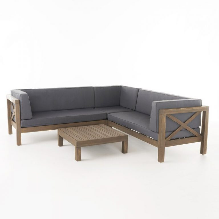 Ansel Solid Wood 5 – Person Seating Group with Cushions