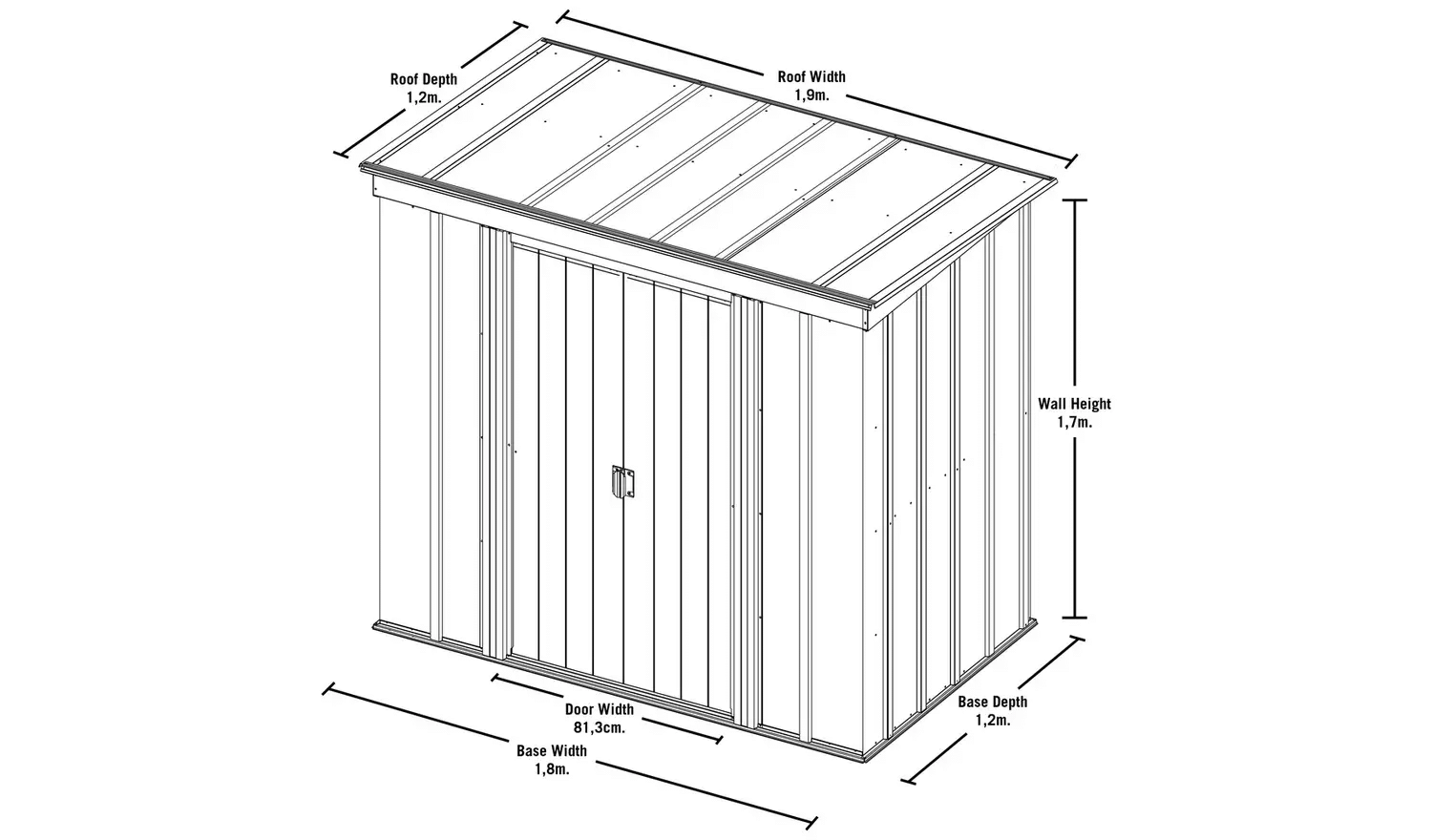 Metal Garden Shed - 6 x 4ft