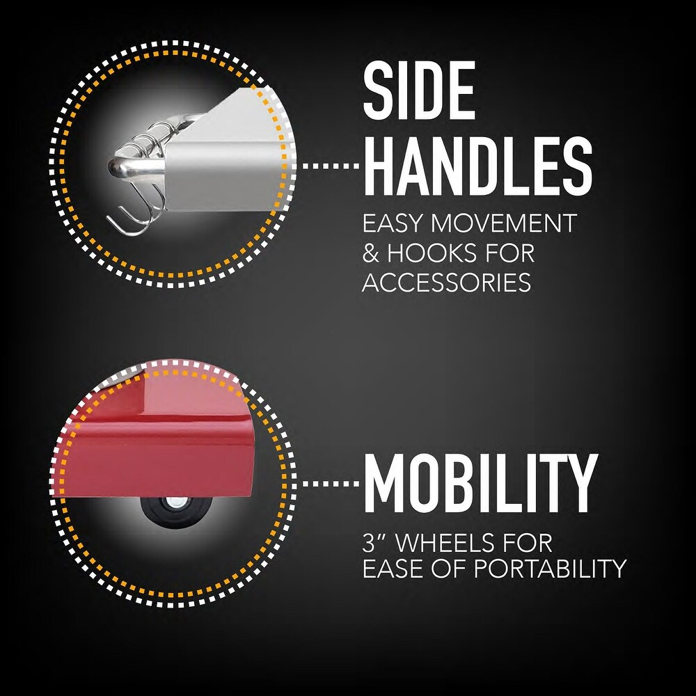 Kenmore 3 Burner Pedestal Grill with Foldable Side Shelves - product size:1298*613*1145mm