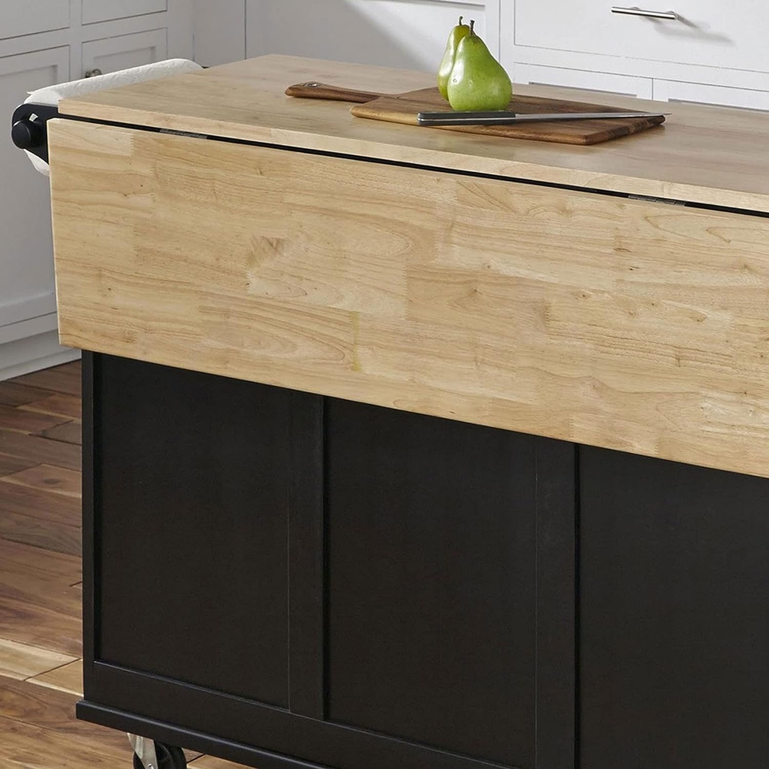 Liberty Black Kitchen Cart with Wood Top by Home Styles