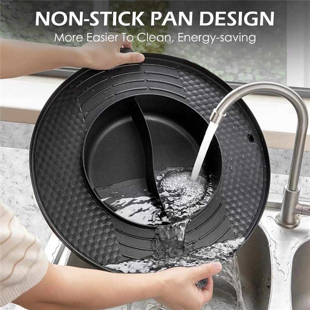 Release 2200W 2 in 1 Electric Smokeless Grill and Hot Pot 110V /220V Split Dual Temperature Control Barbecue Non-Stick Korea BBQ Machine (Color : Red, Size : 54 * 22 * 50cm)