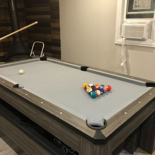 Atomic 7' Hampton 3-in-1 Combination Table Includes Billiards, Table Tennis Dining Table Dual Storage Bench Seating