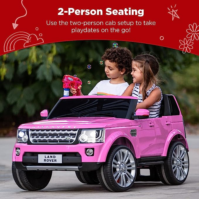 Products 12V 3.7 MPH 2-Seater Licensed Land Rover Ride On Car Toy wParent Remote Control.