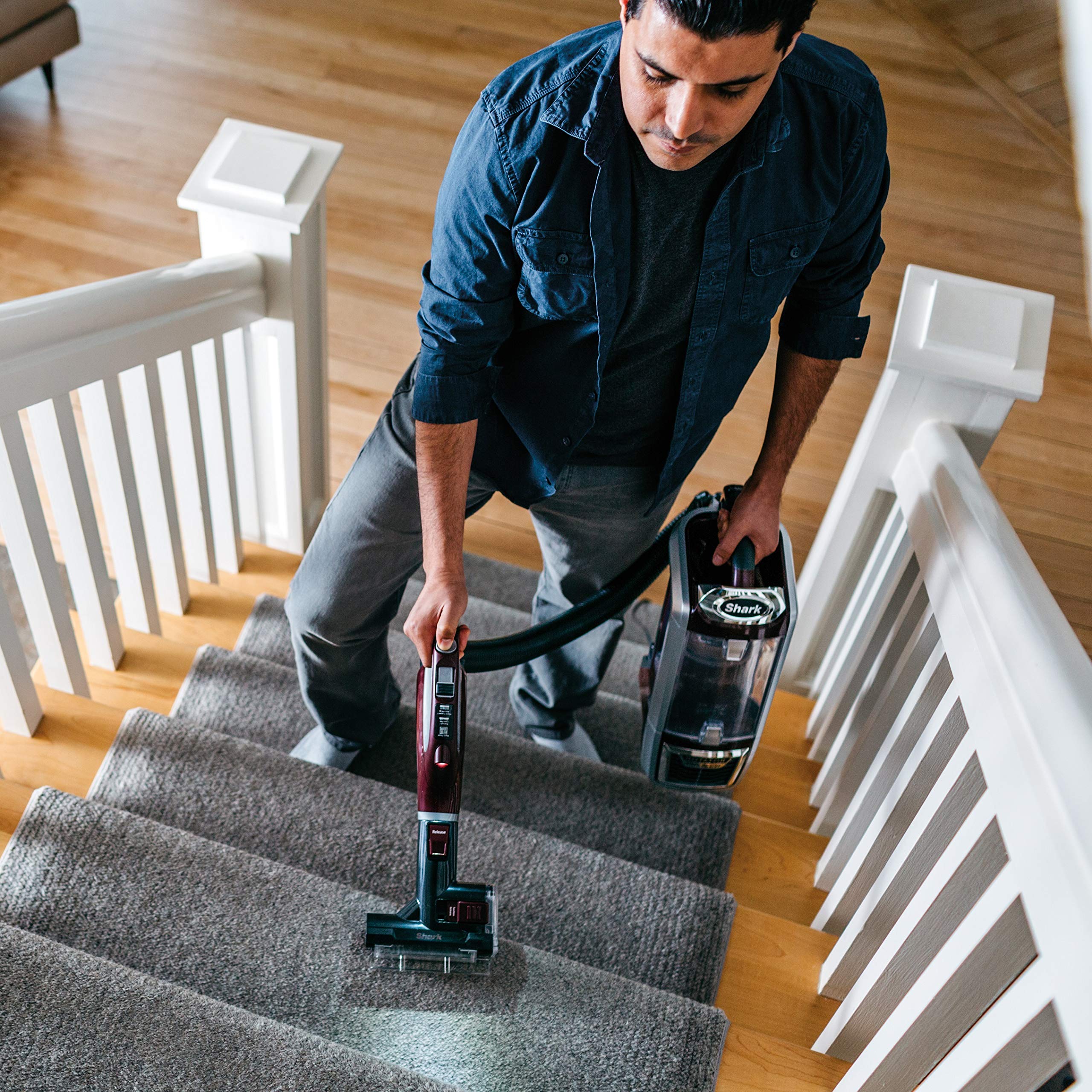 Shark Rotator Powered Lift-Away TruePet Upright Corded Bagless Vacuum for Carpet and Hard Floor with Hand Vacuum and Anti-Allergy Seal (NV752), Bordeaux (Renewed)