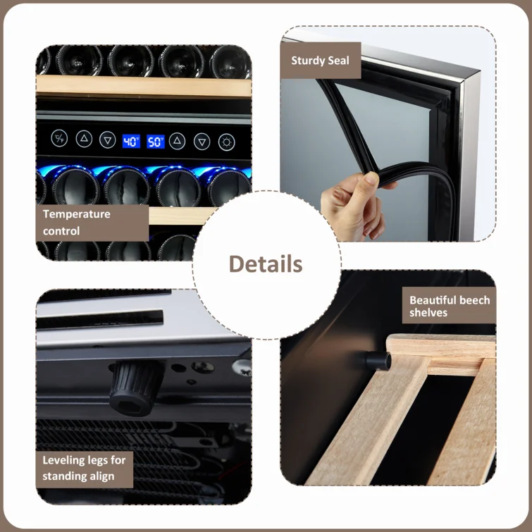 46 Bottle Dual Zone Built-In Wine Refrigerator