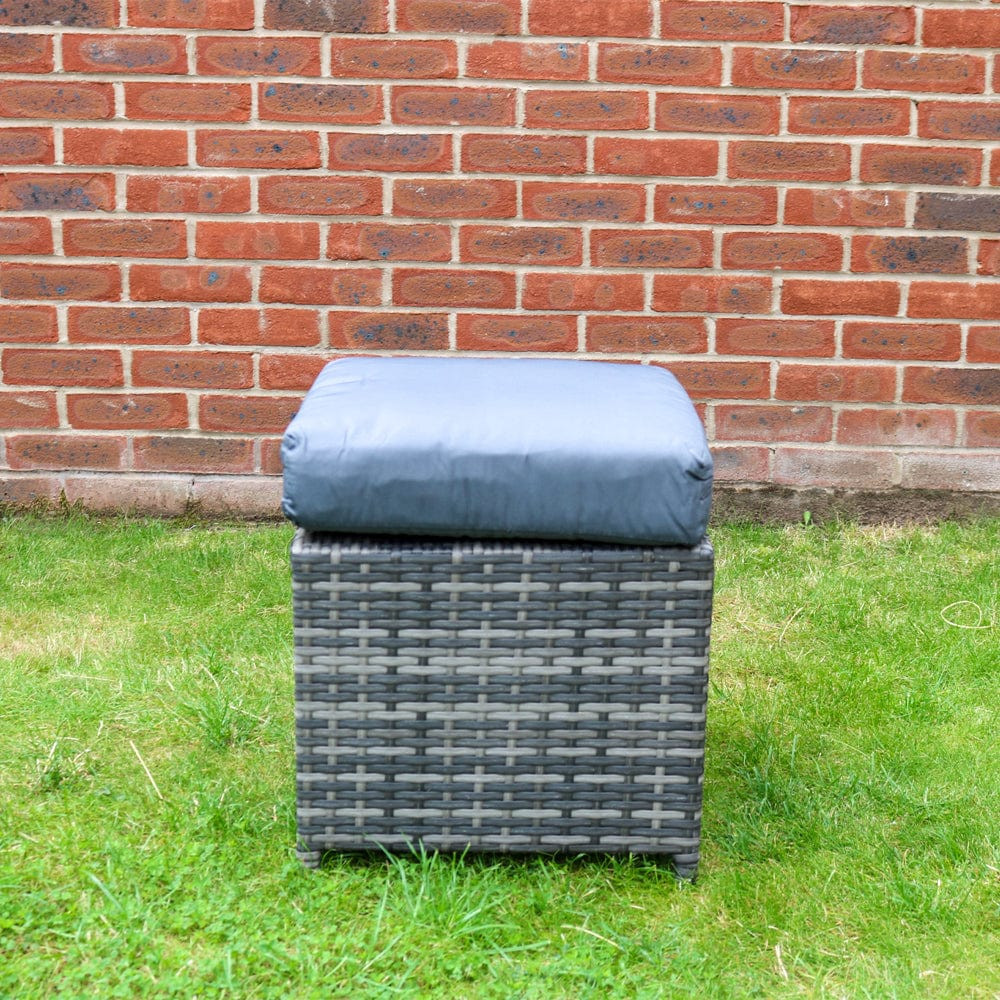 ROSEN 9 Seat Rattan Outdoor Dining Table with Cushions - Grey