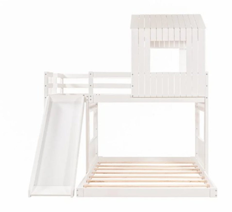 Treehouse bed children's secret base bunk bed high and low bed combination bunk solid wood small house princess bed