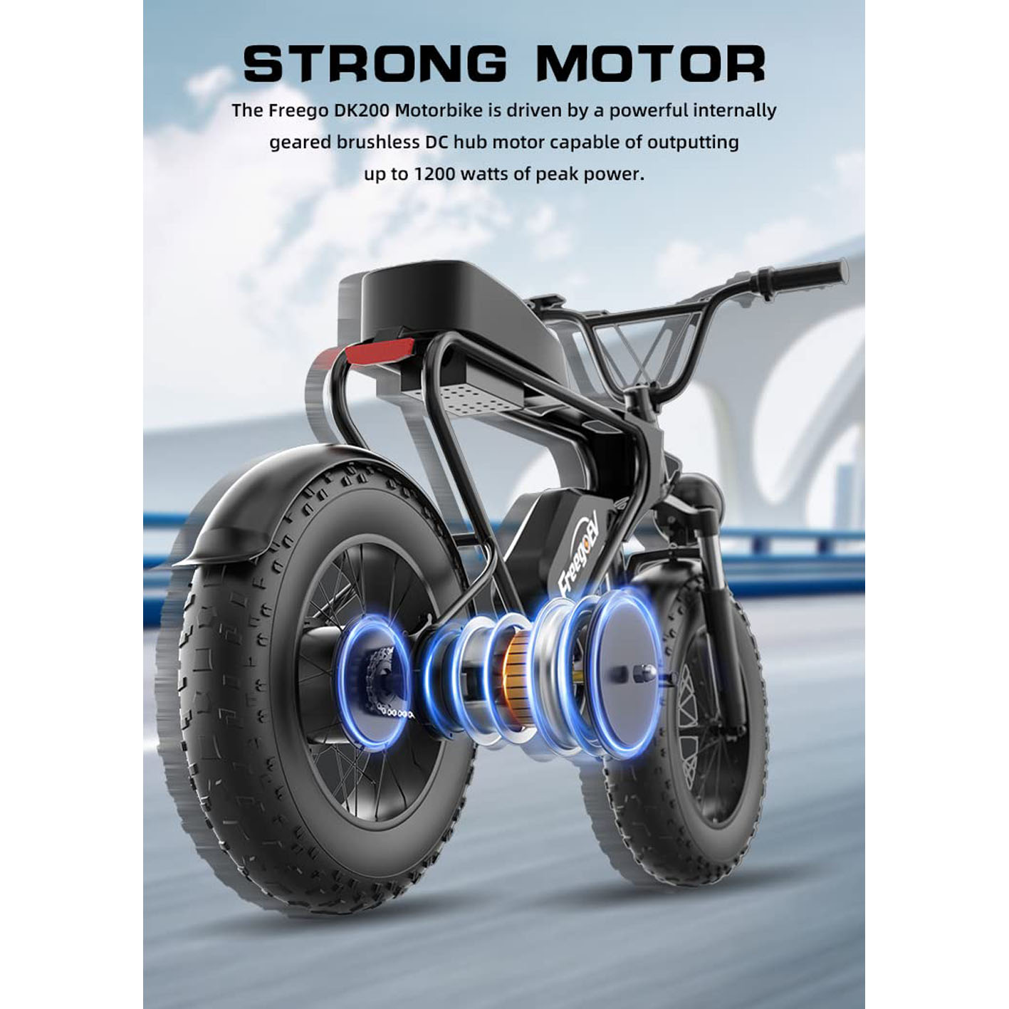 20'' 1200W Electric Bike of Freego DK200, Electric Bike for Adults with 48V 20Ah Removable Battery, 40 Miles Max Speed Pedal Assist Ebike, Snow Beach Mountain E-Bike Urban Commuter Electric Bicycle