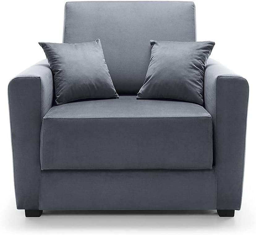 Abakus Direct  Olly Single Sofa Bed Foldable Convertible Lounger Armchair in Easy Clean Velvet Fabric