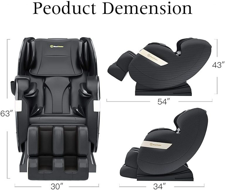 Real Relax Massage Chair, Full Body Zero Gravity Shiatsu Massage Recliner with Bluetooth Heat Foot Roller, FAVOR-03 Plus(Black)