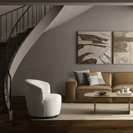 Amber Bouclé swivel chair