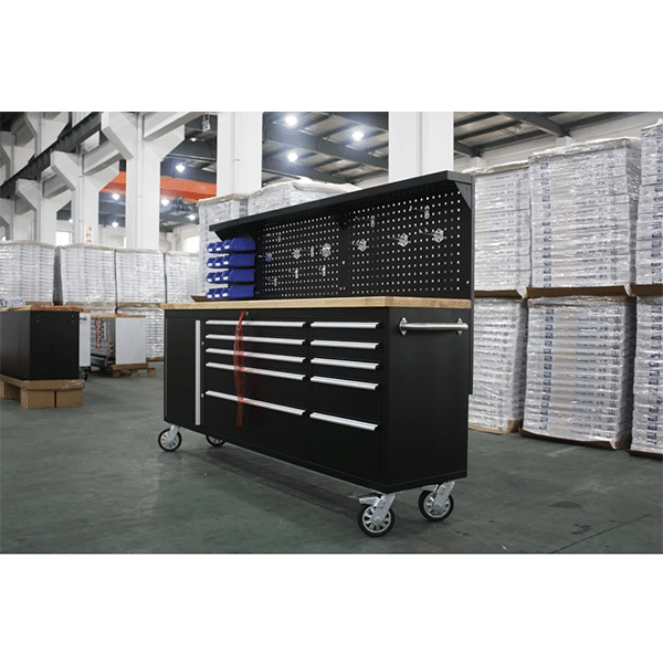 84INCH STAINLESS STEEL TOOL TROLLEY BOX CABINET WITH STAINLESS STEEL BACK BOARD