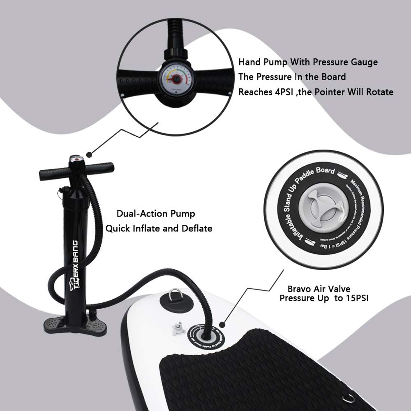 TIGERXBANG SUP Board Stand Up Paddle Board |320x80x15cm | 305x82x15cm | for Adults/Kids| ISUP Surfing Complete Kit