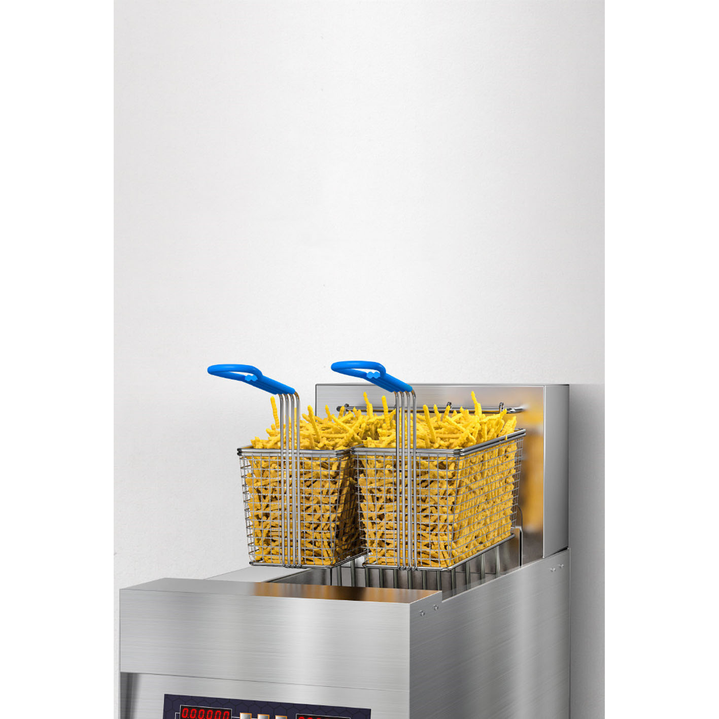 Automatic lift vertical electric fryer commercial intelligent single-cylinder double-cylinder large-capacity fryer with oil filter truck fryer