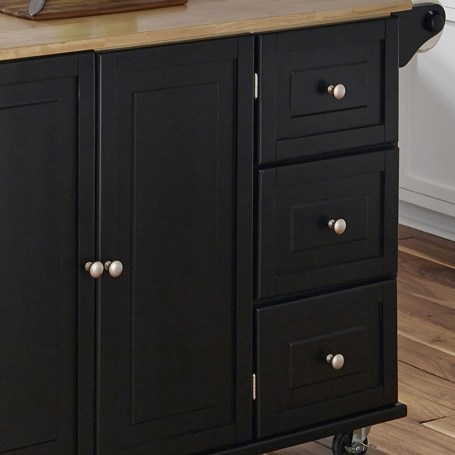 Liberty Black Kitchen Cart with Wood Top by Home Styles