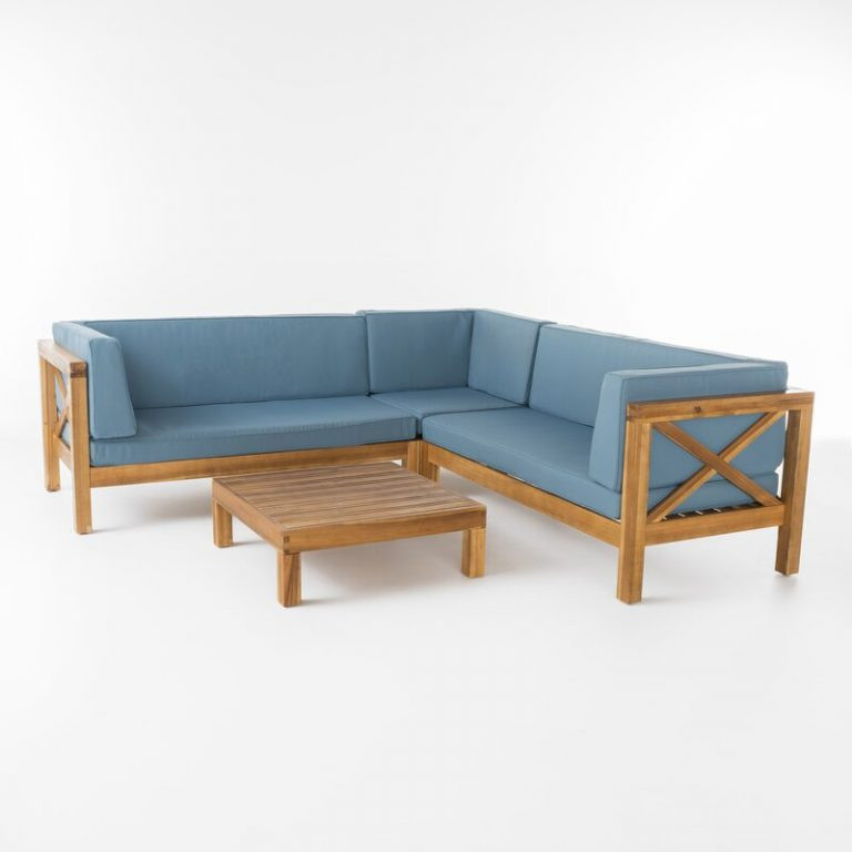 Ansel Solid Wood 5 – Person Seating Group with Cushions