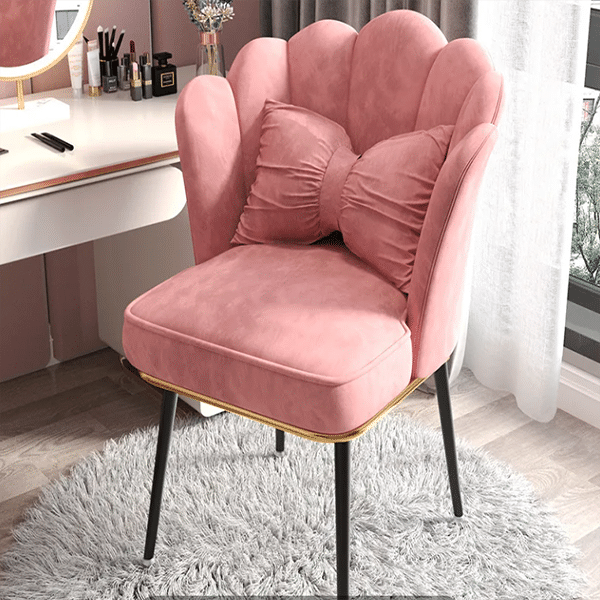 Net red ins chair cute bedroom girl home light luxury dresser backrest modern minimalist Nordic makeup stool