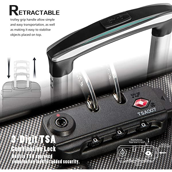 COOLIFE Luggage 3 Piece Set Suitcase Spinner Hardshell Lightweight TSA