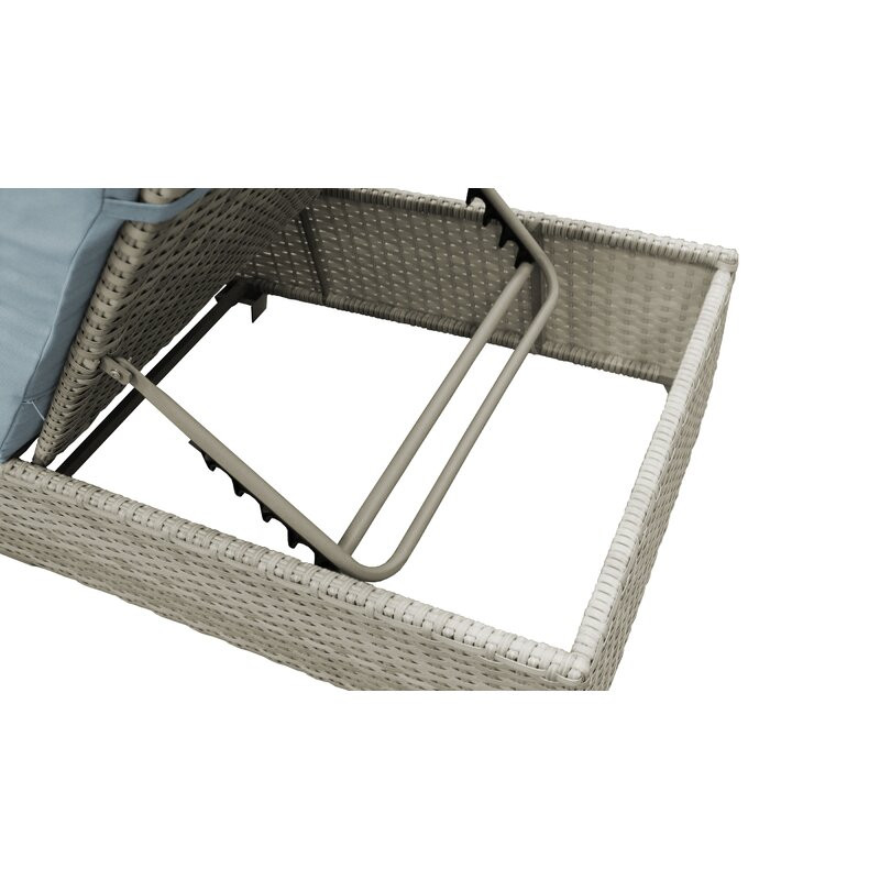 Long Reclining Chaise Lounge Set with Cushions (Set of 2)