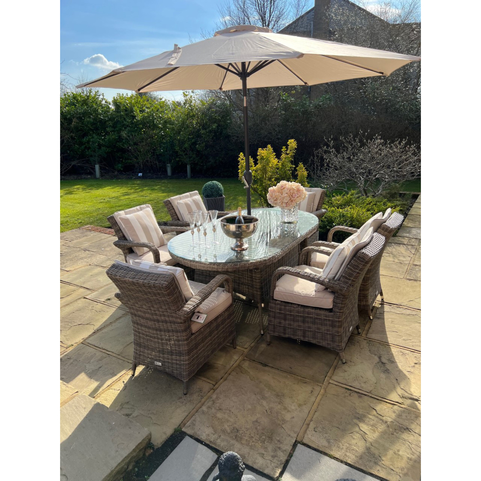 Bigger Savings---6 Savannah Armchairs 1.8 mtr Oval Set