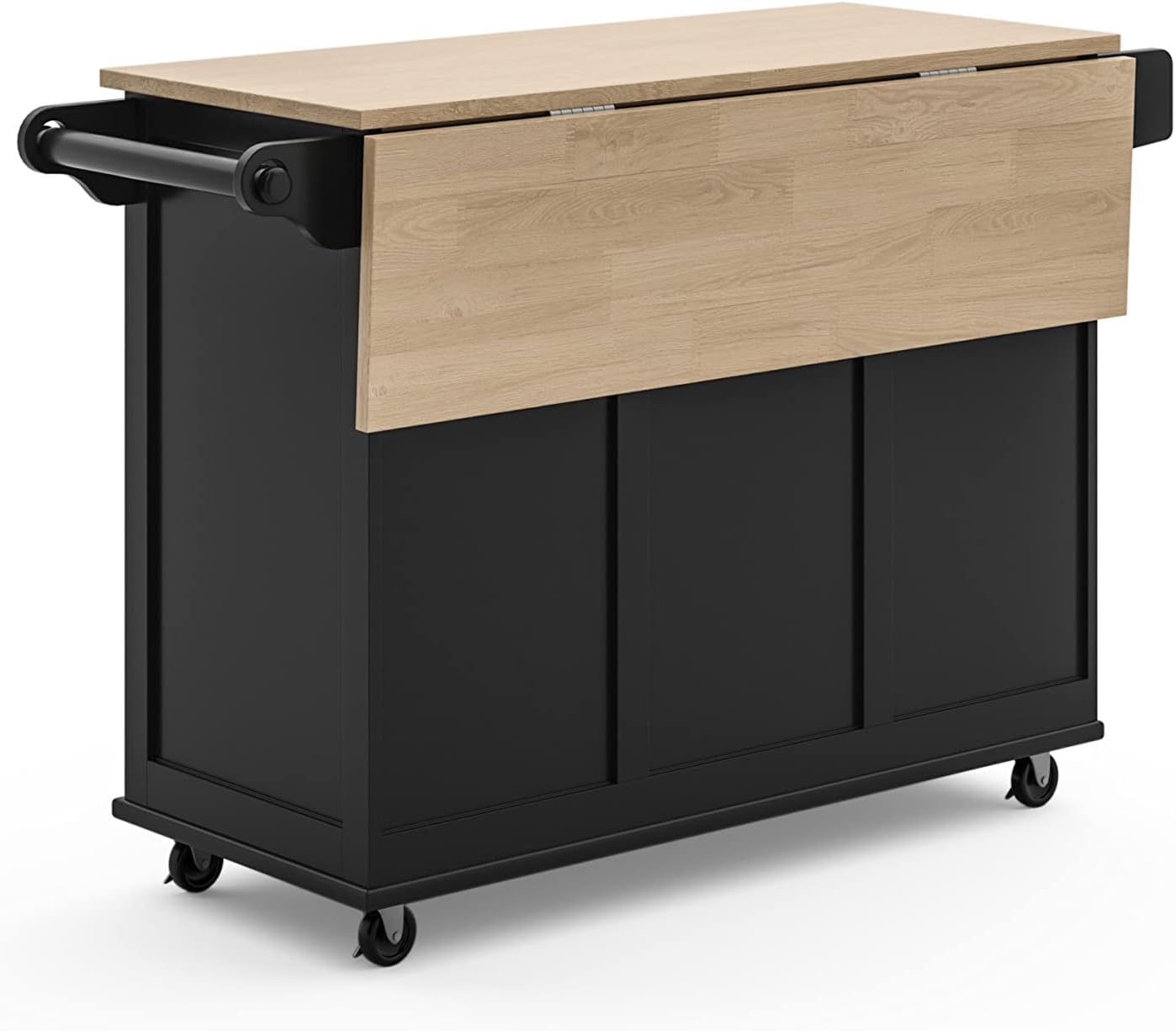 Liberty Black Kitchen Cart with Wood Top by Home Styles