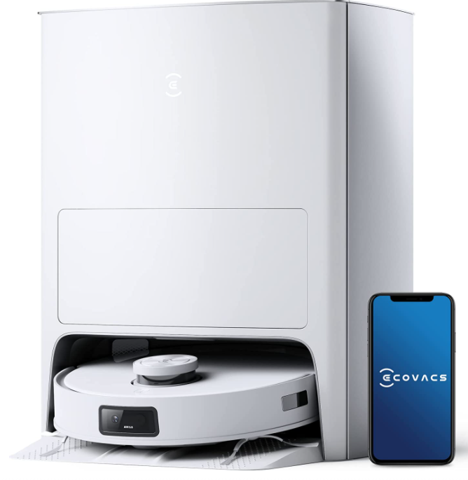 ECOVACS DEEBOT X1 OMNI Robot Vacuum Cleaner, Auto Mop Washing/Hot Air Drying/Water Refilling/Auto-Emptying, 260 min, 3875 sqft, Dual Mops, 3D Maps, Live Monitoring & Video Call, YIKO Voice Interaction