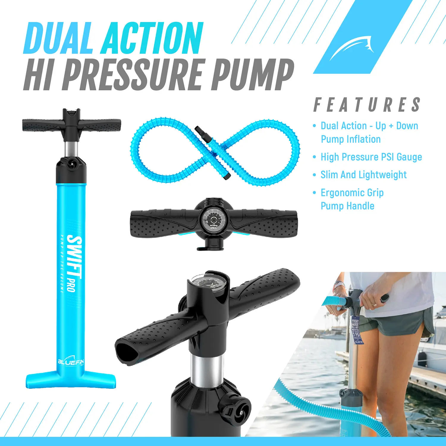 Bluefin SUP Inflatable Stand Up Paddle Board | 6” Thick | Kayak Conversion Kit | All Accessories | Multiple sizes: 10’8 | 12′ | 15′