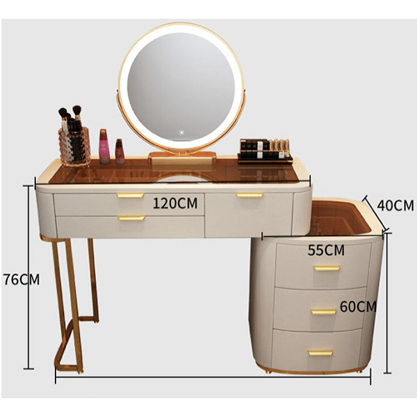 Glass dressing table light luxury luxury bedroom modern minimalist makeup table storage cabinet