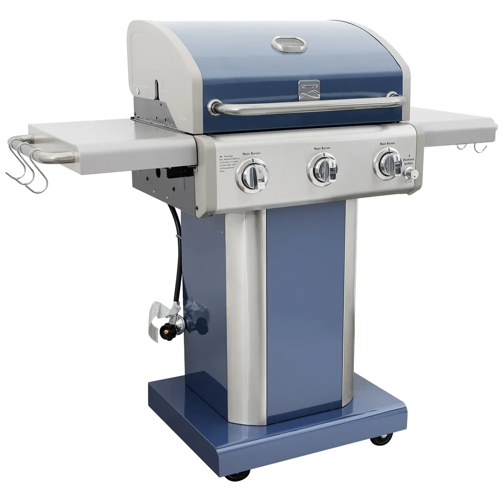 Kenmore 3 Burner Pedestal Grill with Foldable Side Shelves - product size:1298*613*1145mm