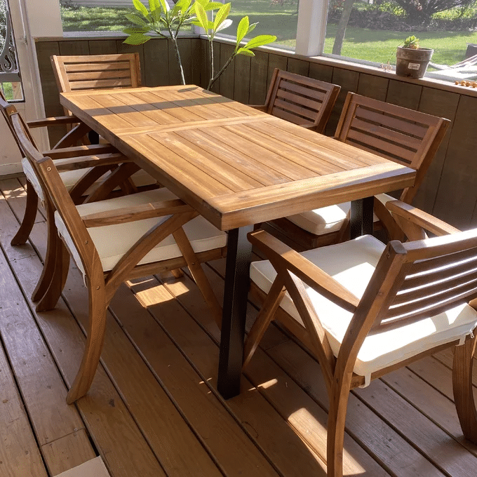 Rectangular 6 - Person 32.25'' Long Dining Set with Cushions