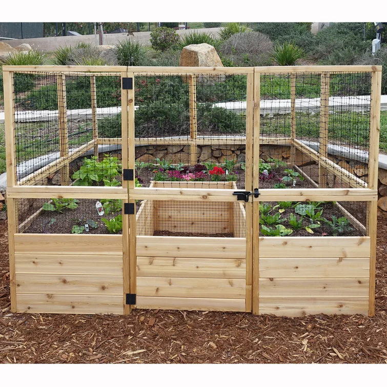 7.5 ft x 8 ft Wood Raised Garden Bed