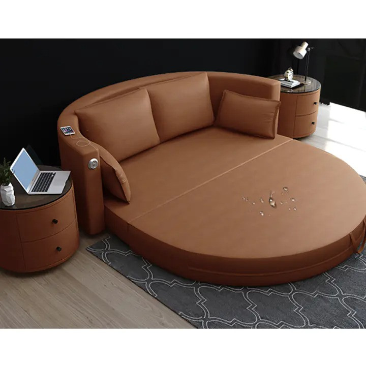 Round sofa bed folding dual-purpose multifunctional sofa