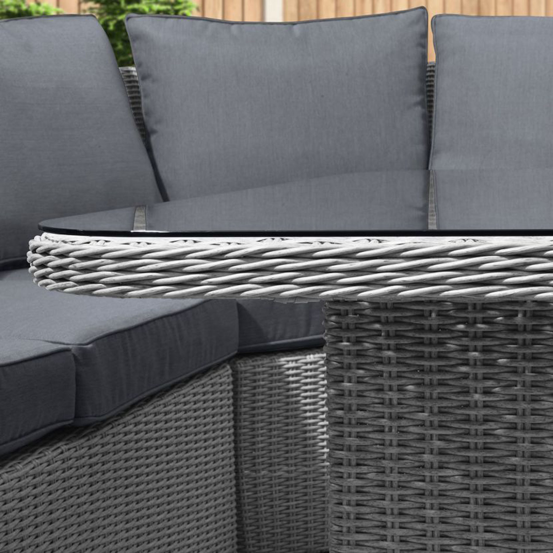 Harper Casual Dining Corner Sofa Set with Firepit Table
