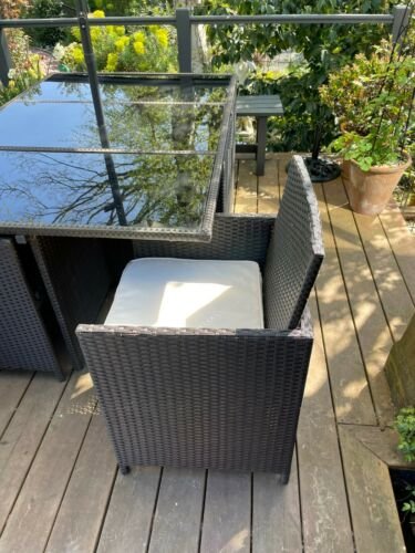 Cube Rattan Garden Furniture Set Chairs Sofa Stool Table Patio 6 Seater Set