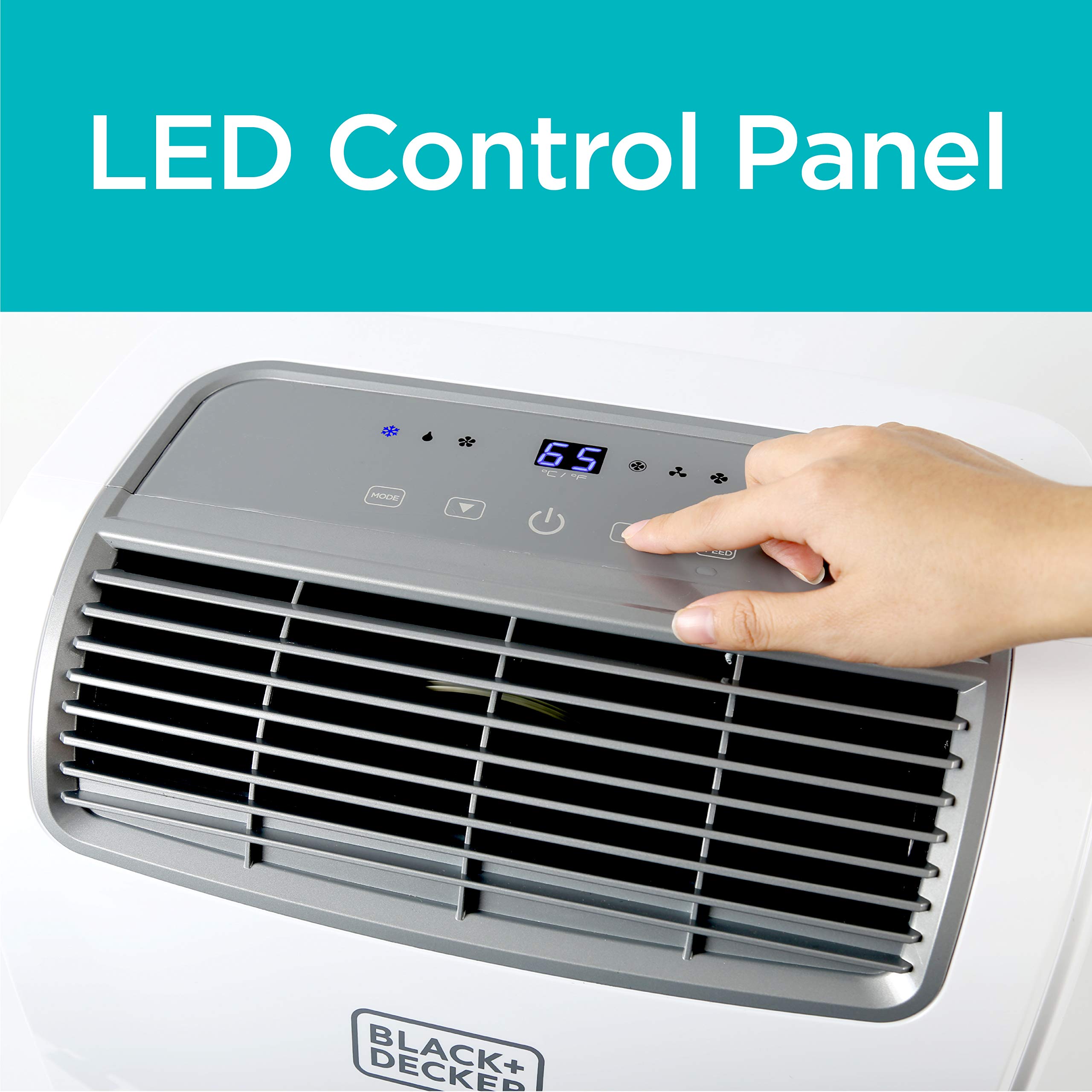 BLACK+DECKER 8,000 BTU Portable Air Conditioner with Remote Control, White