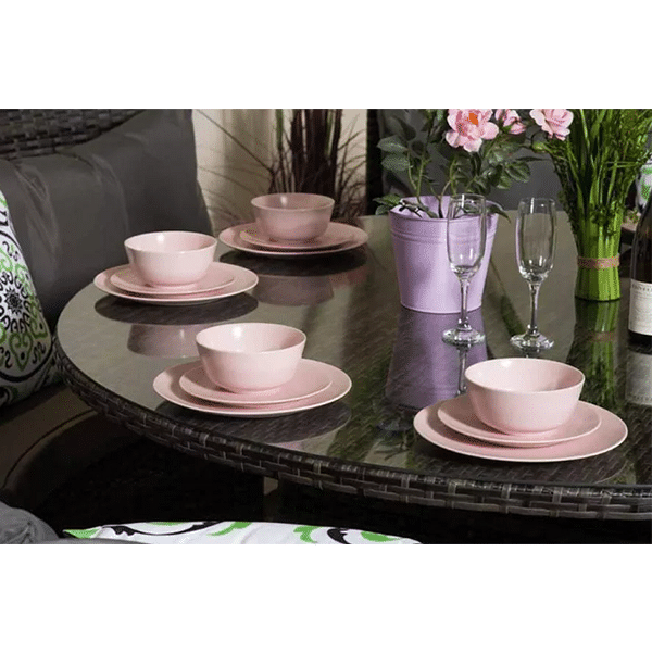 ROSEN RATTAN OUTDOOR 8 SEATER ROUND DINING SET