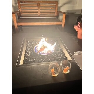 Cape Coral Outdoor Aluminum V-Shape Sectional Sofa Set with Fire Table by Christopher Knight Home - Grey + Light Grey