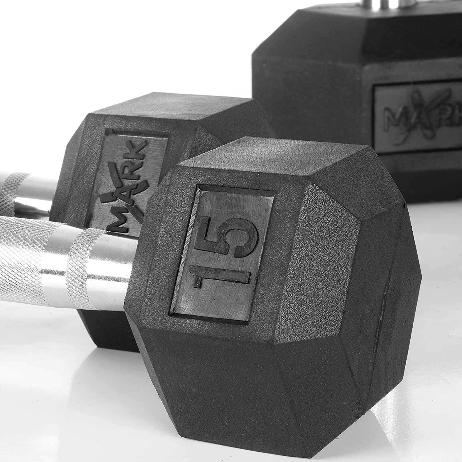 XMark 550 lb Hex Dumbbell Set and Heavy Dumbbell Rack (10 pairs)