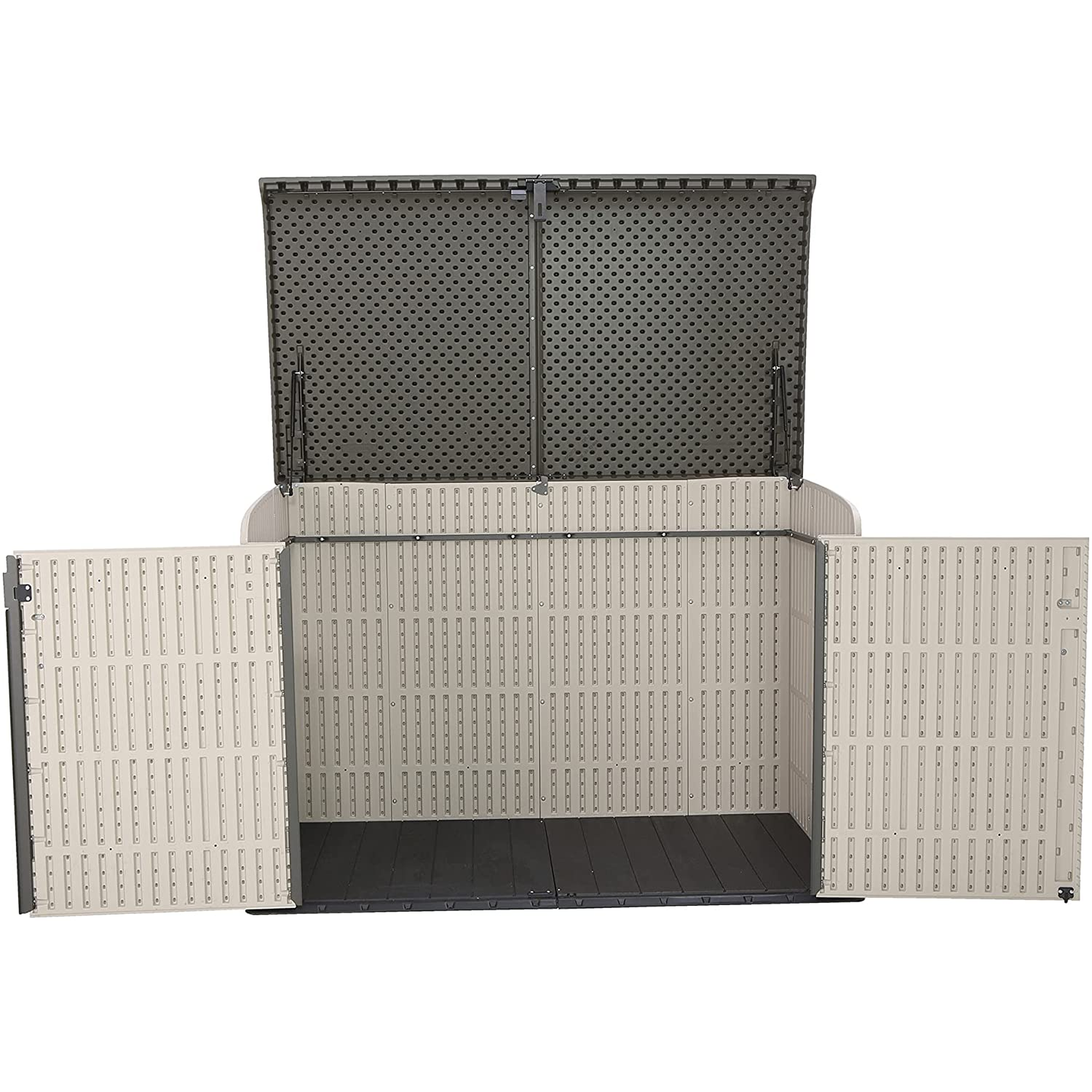 Lifetime 60170 6 x 3.5 ft Heavy Duty Low Plastic Shed Horizontal Storage Box - Desert SandWhite