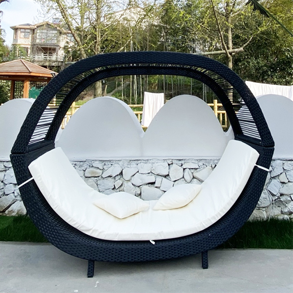 YOLANDA direct courtyard rocking chair recliner with removable headrest pillow, breathable Texteline Farbic zero gravity rocking chair