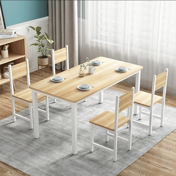 Dining table and chair combination household dining table small apartment rectangular fast dining table and chairs