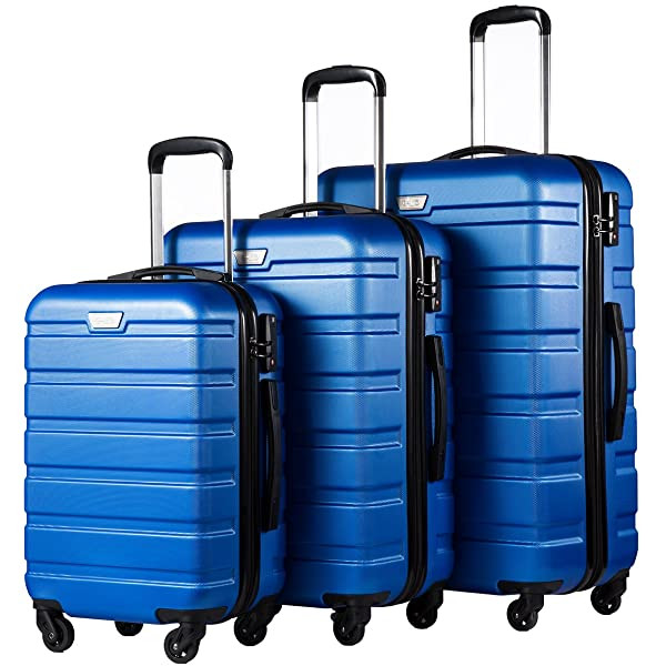 COOLIFE Luggage 3 Piece Set Suitcase Spinner Hardshell Lightweight TSA