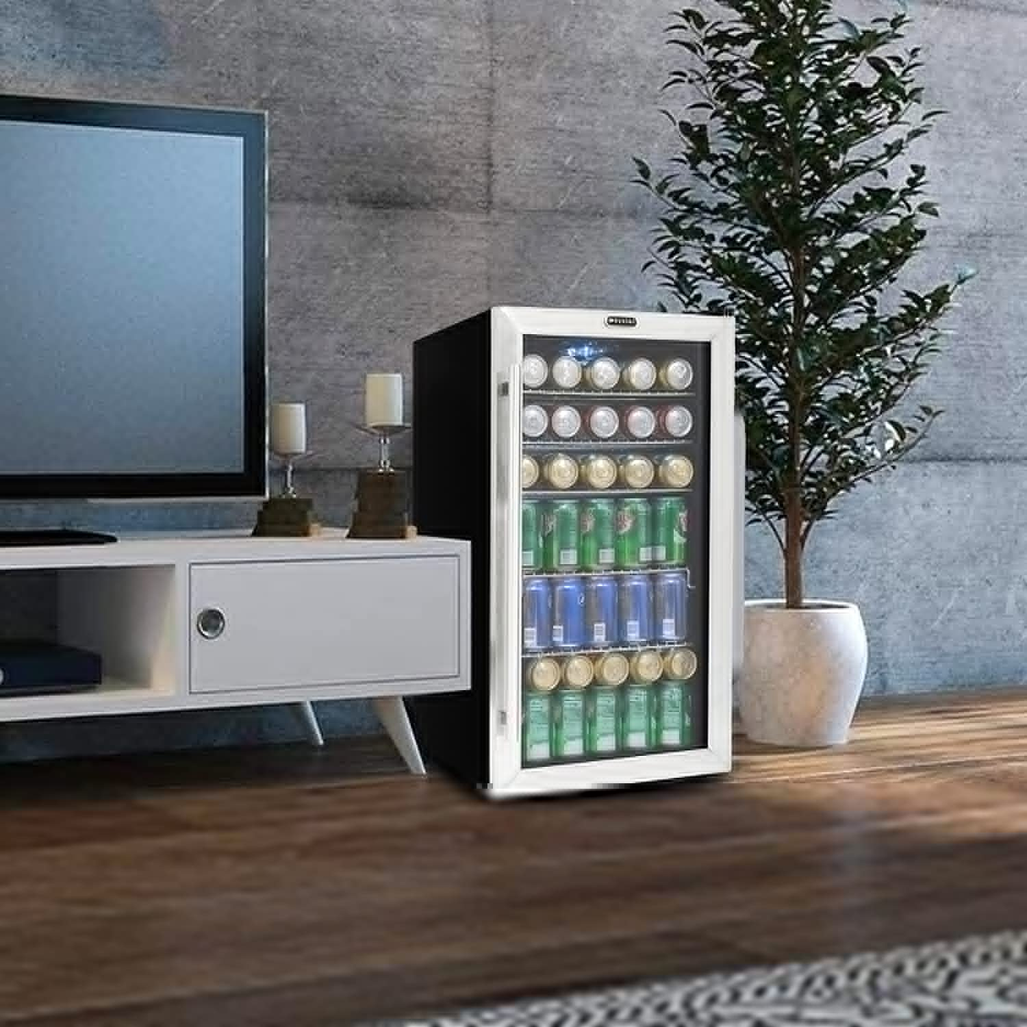 Whynter BR-130SB Internal Fan Beverage Refrigerators, Black/Stainless Steel