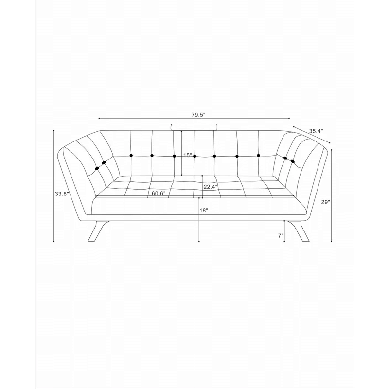 78'' Flared Arm Sofa