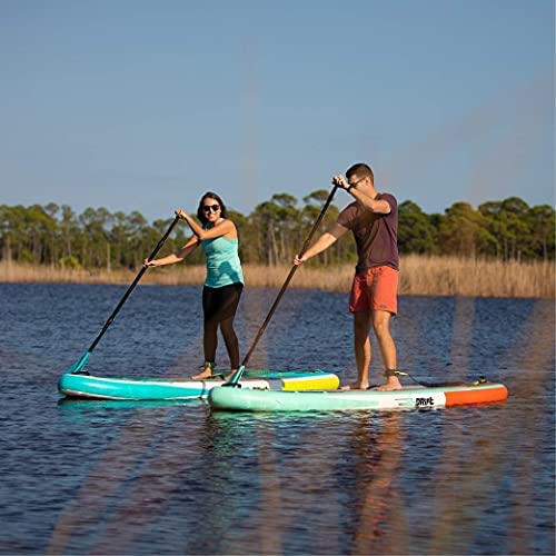 DRIFT Inflatable Stand Up Paddle Board, SUP with Paddle, Backpack Travel Bag, Pump, Fin, & Coiled Leash