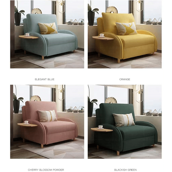 Folding sofa bed single living room dual-use small apartment multifunctional bedroom study folding bed cute net red sofa 1.1 meters sponge model with pedals